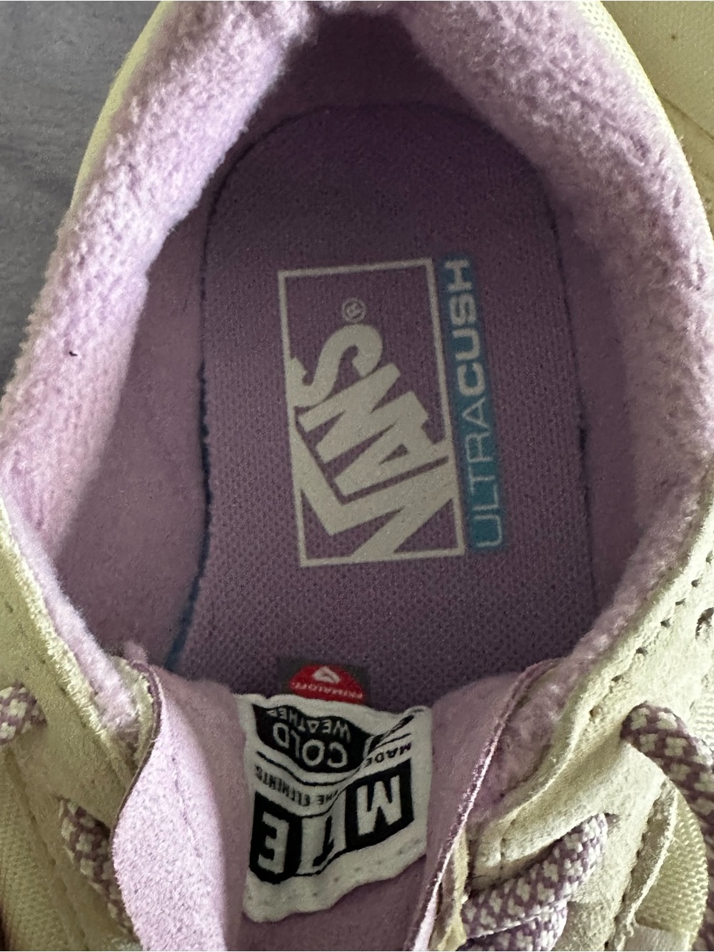 Vans Cream and Lavender Low-Top Women's Sneakers - Picture 3 of 5